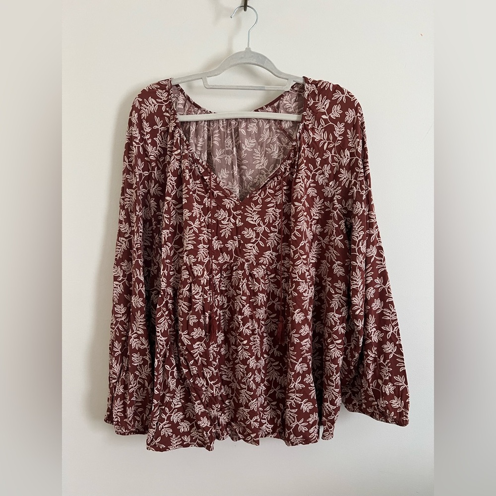 Brown boho top